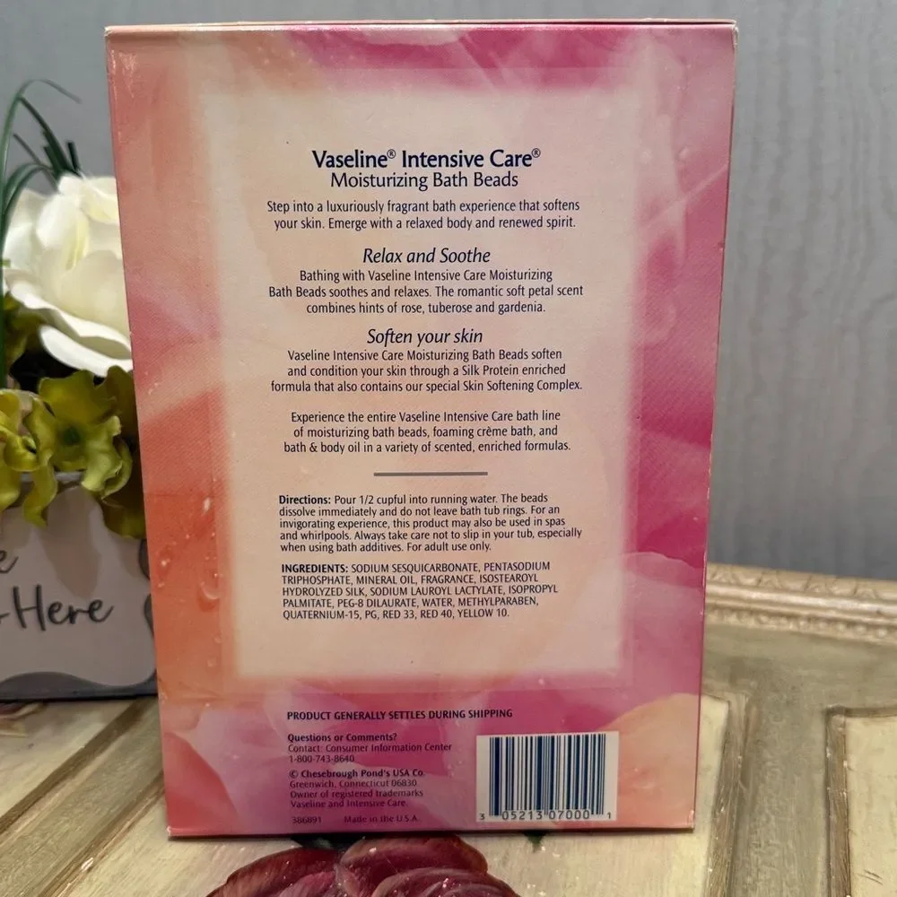 Discontinued Vaseline Intensive Care Moisturizing Bath Beads Soft Petal Sealed